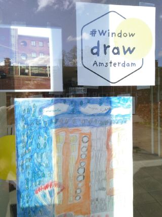 Buurtexpositie window draw Amsterdam